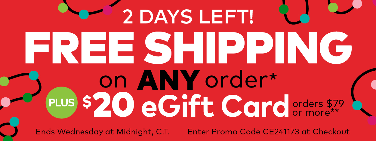 Final Day! Free shipping and $10 off! 